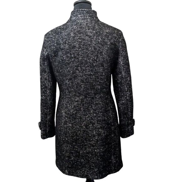 BUGATTI Luxury Blend Coat S 36 Alpaca Mohair Wool Black White Tweed - Picture 9 of 9